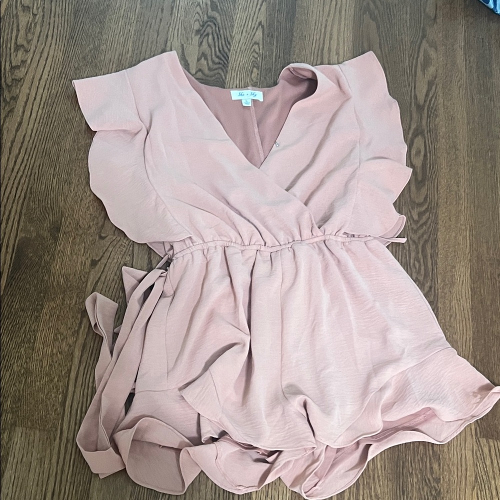 She + Sky Blush Pink Romper